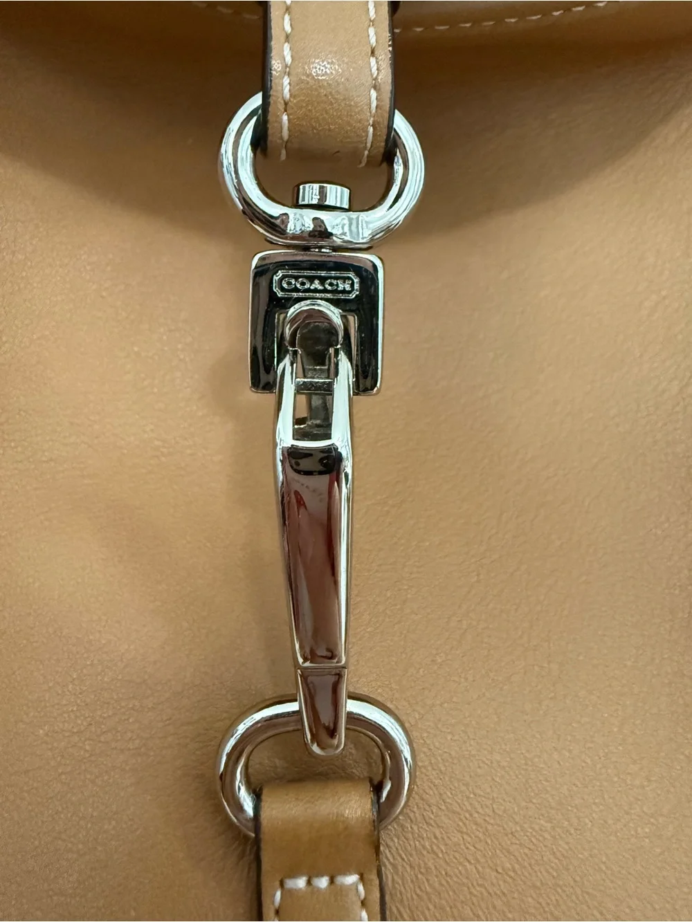 Vintage Coach Hamptons British Tan Leather Clip Hobo Shoulder Bag Style 7778 - Picture 3 of 9